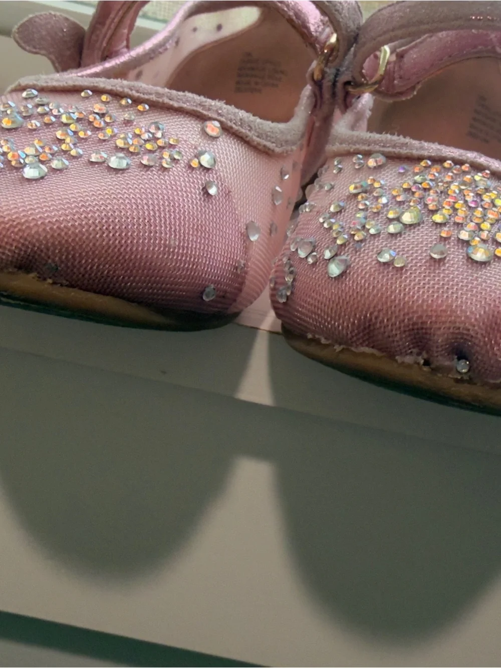 Girls Pink Sparkle Mary Jane Dress Shoes